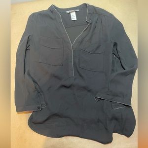 H & M conscience black bling dress shirt / blouse size 2